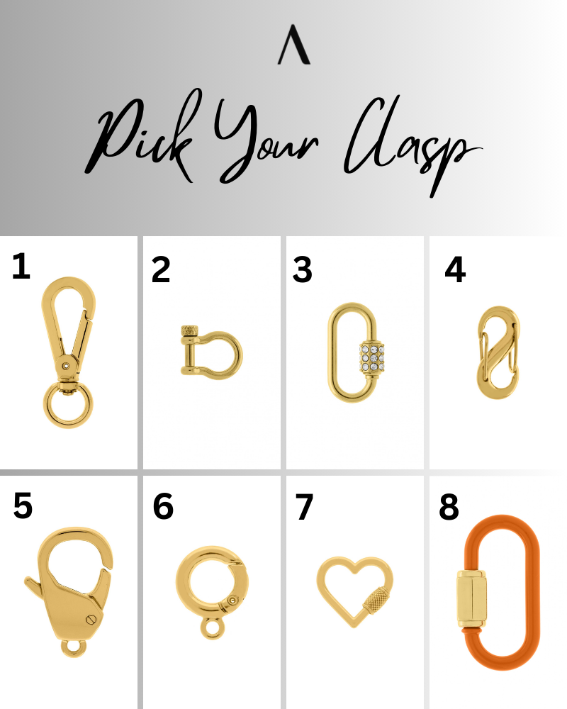 B&W Agate Carabiner Necklace