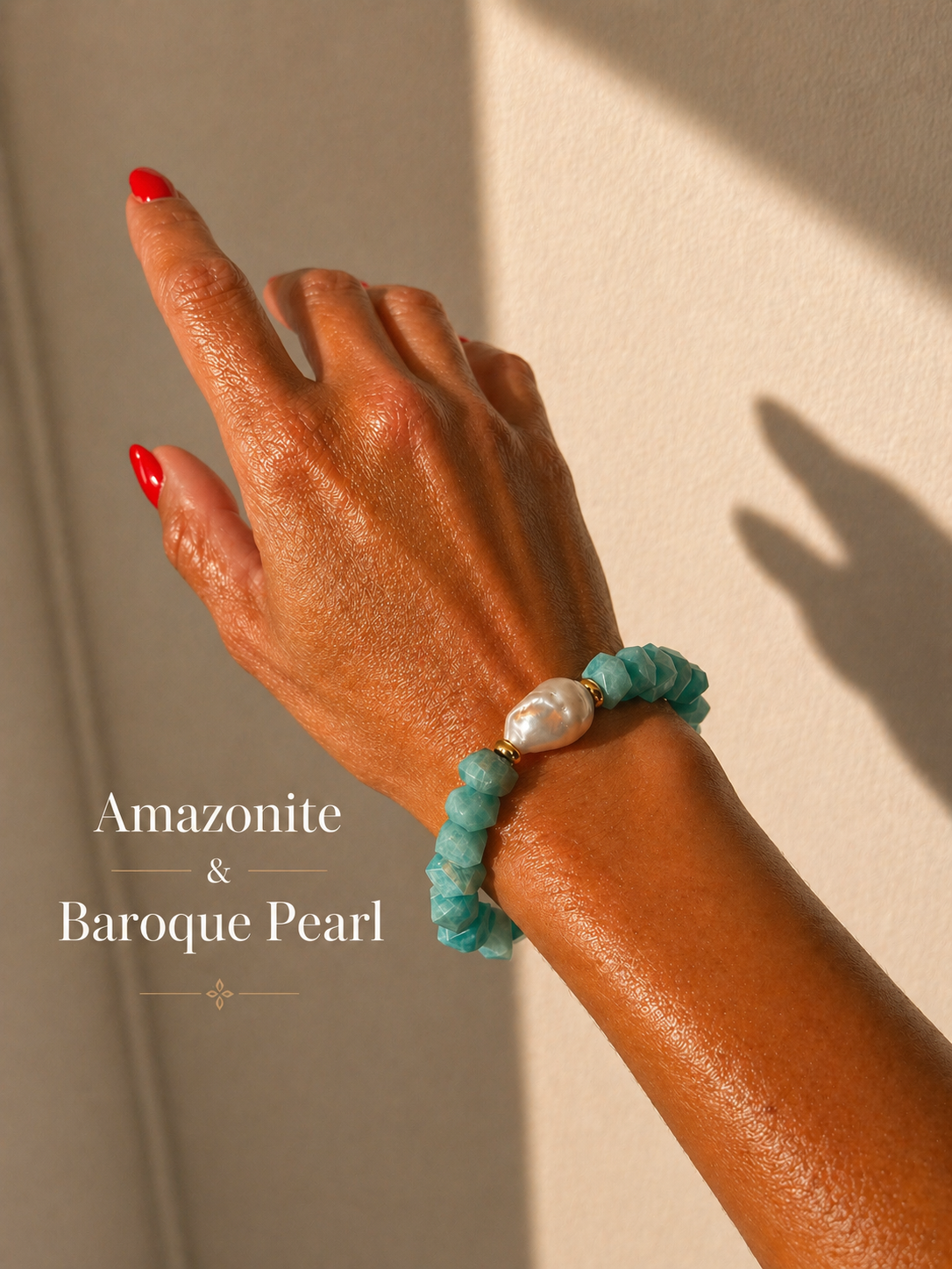 Nugget Gemstone & Baroque Pearl Bracelet