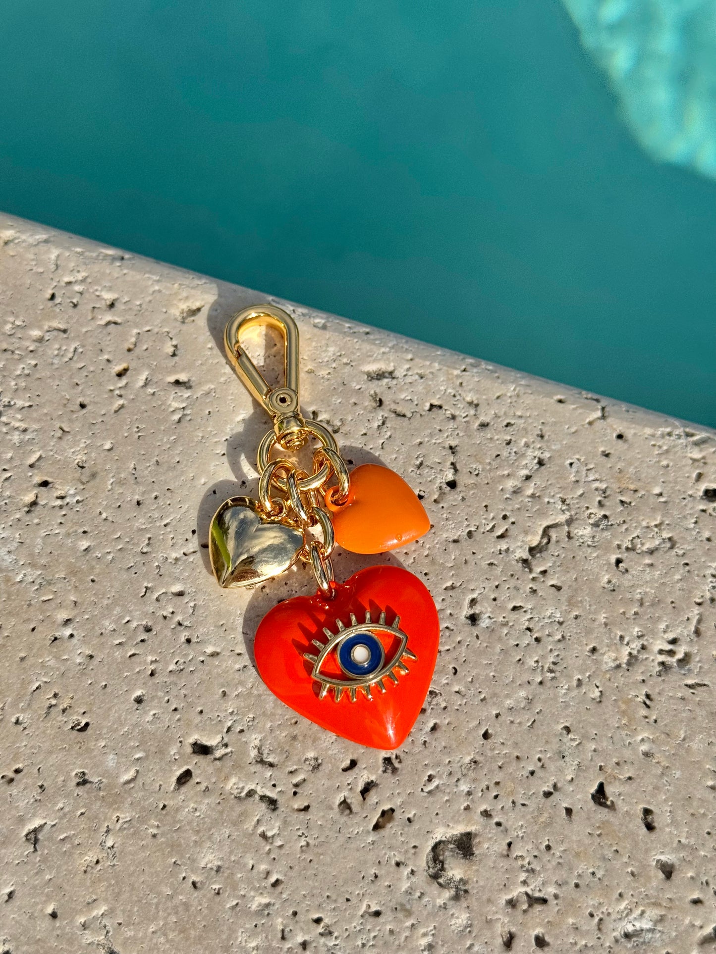 Evil Eye Heart Bag Charm