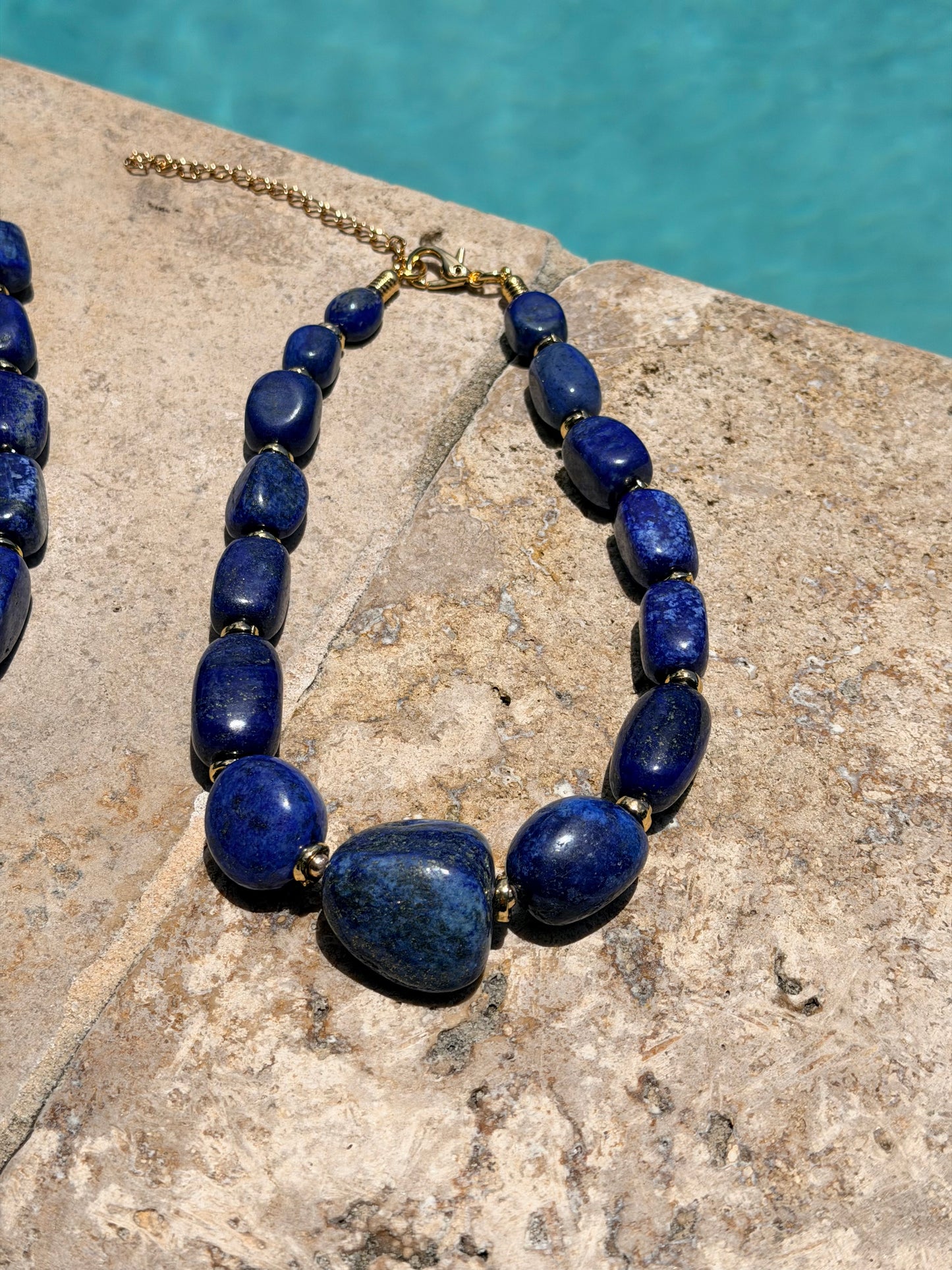 Natural Tumbled Lapis Lazuli Necklace