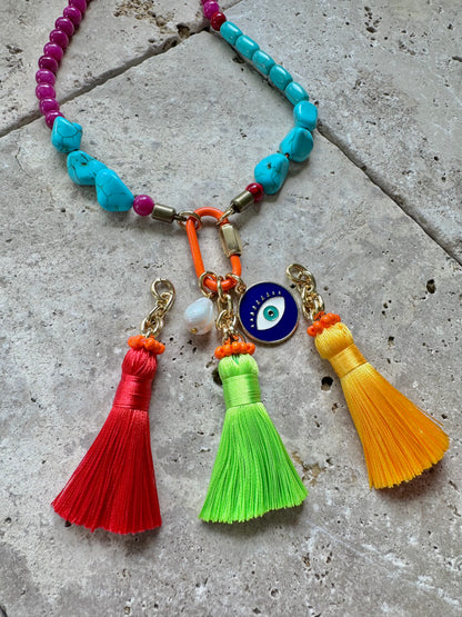 Boho beaded necklace — handmade in Florida by AVINZIA