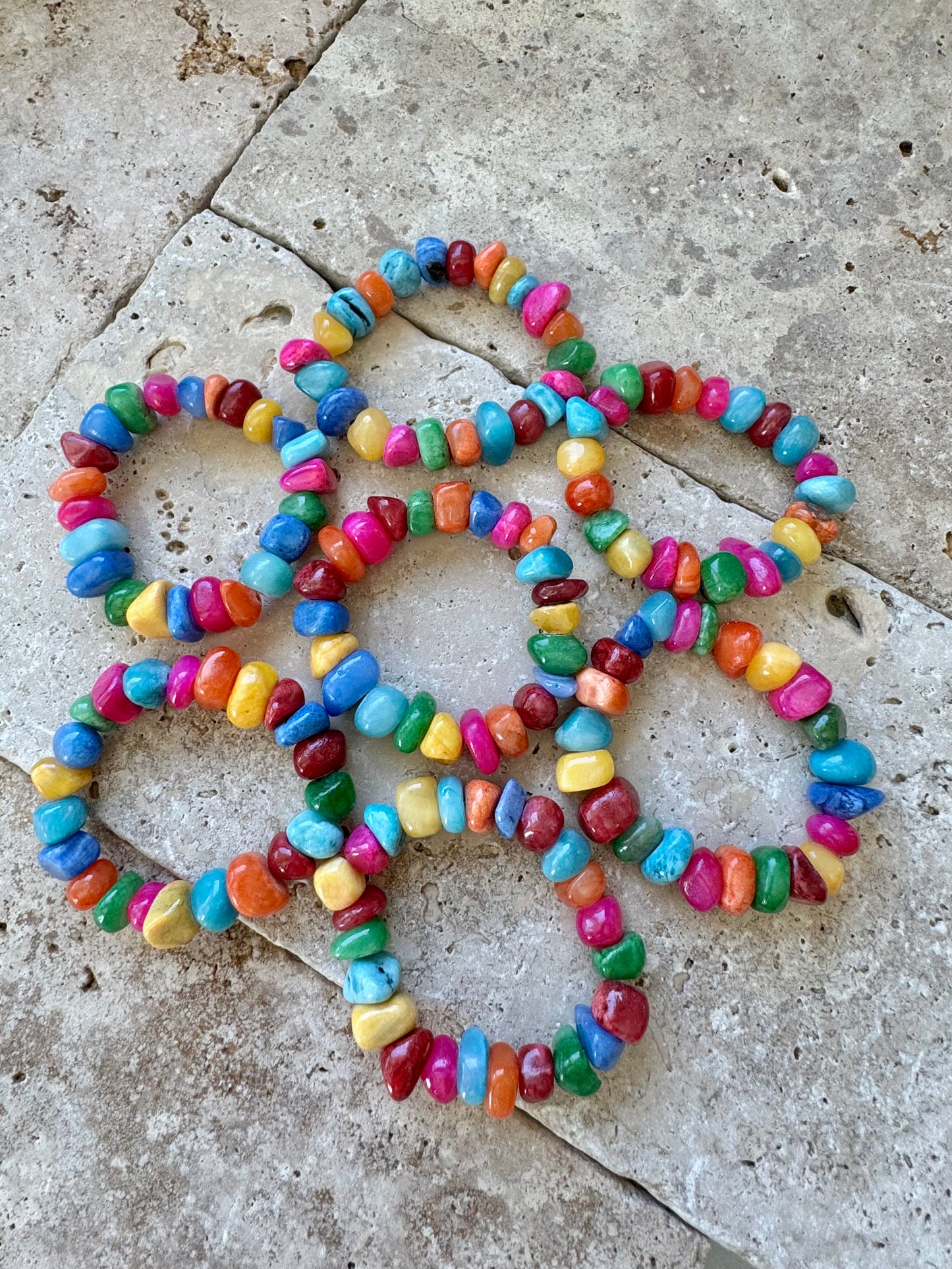 Rainbow Jade Stretch Bracelets