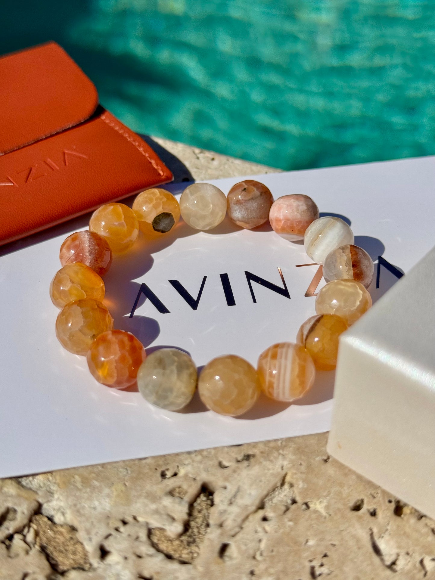 Faceted Crackle Agate Bracelet