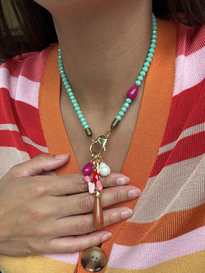 Initial cluster charm necklace by AVINZIA — handmade coastal jewelry