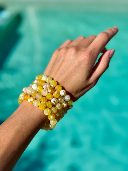 Yellow faceted agate bracelet, golden glow – AVINZIA Florida