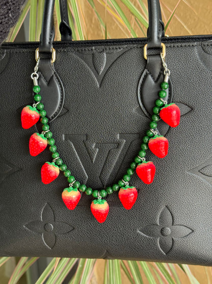 Strawberry bag charm on 14-inch chain – AVINZIA