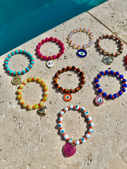 Colorful gemstone bead arm candy bracelet by AVINZIA