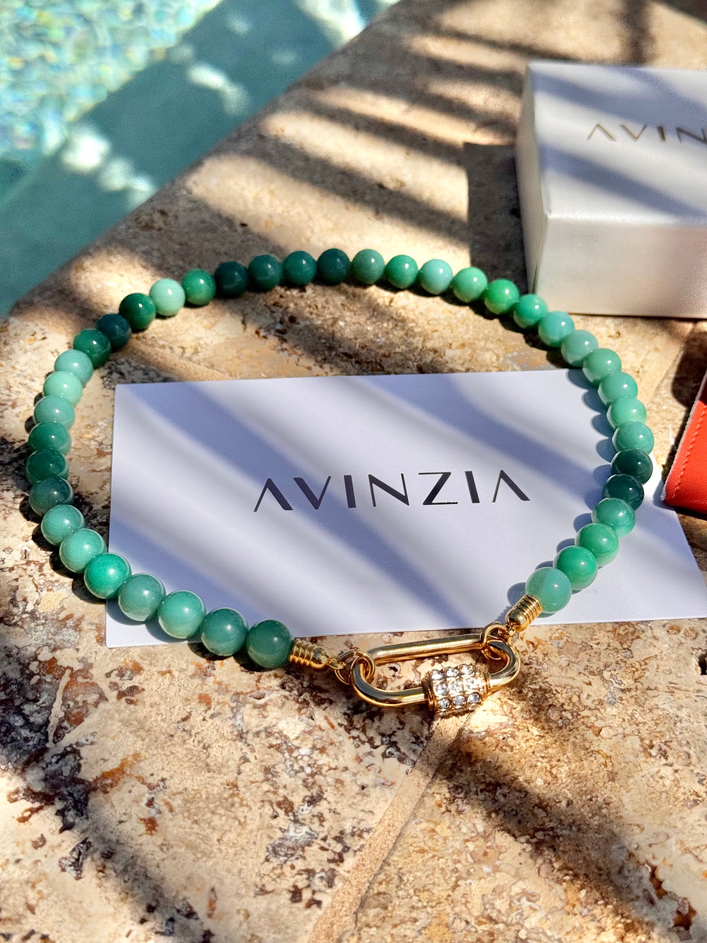 10mm Natural Green Onyx Necklace