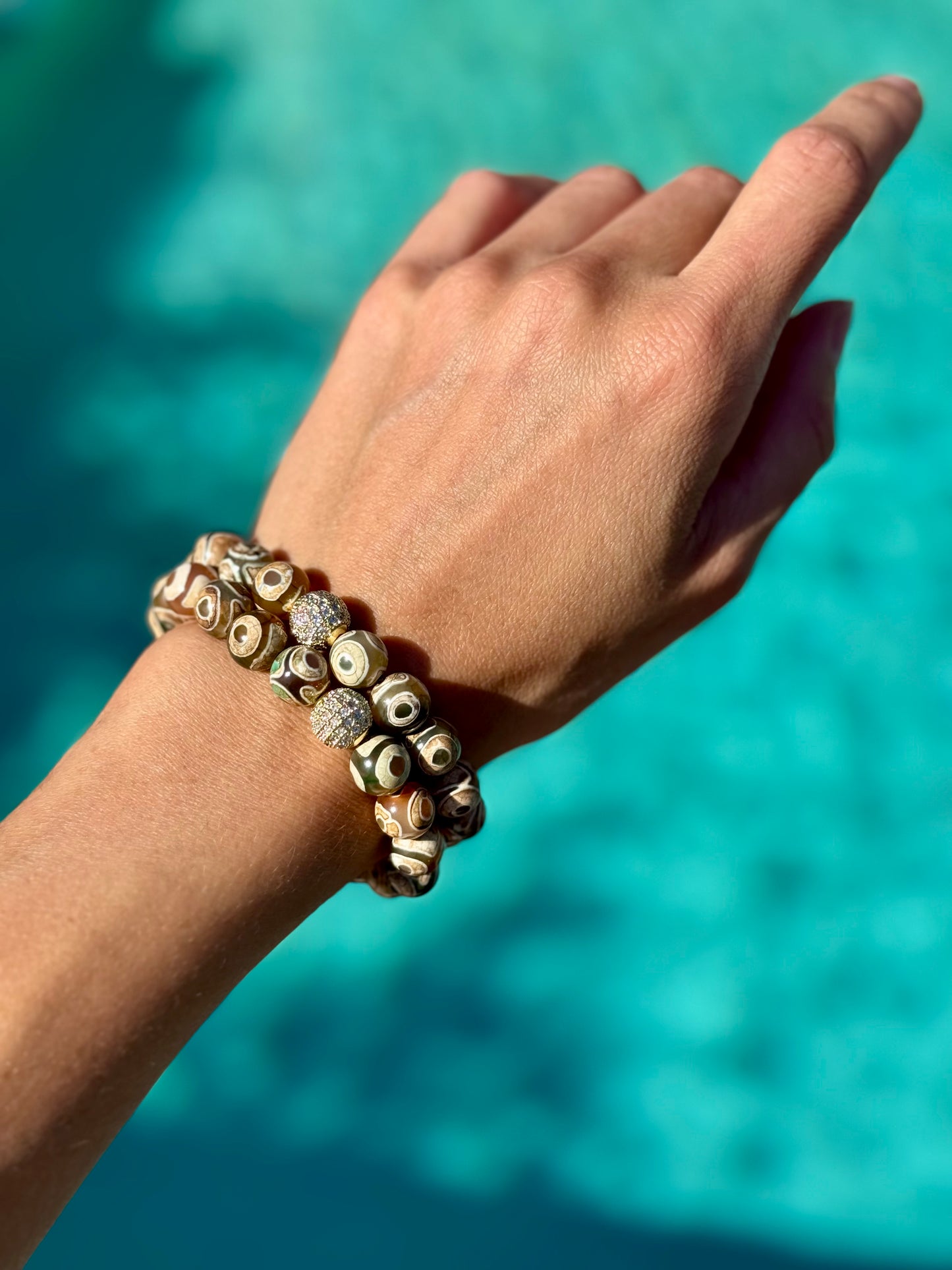 Tibetan Fern Eye Agate Bracelet