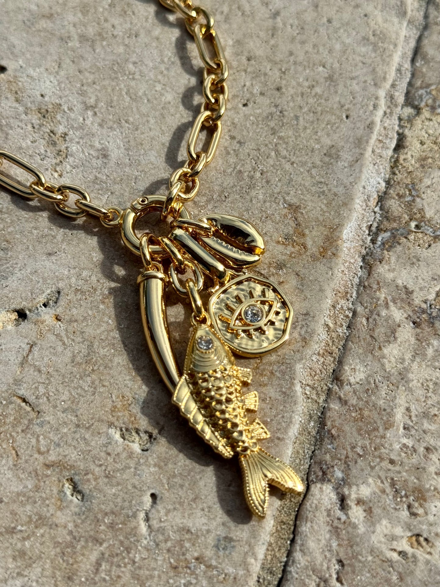 Cluster Fish Charm Necklace