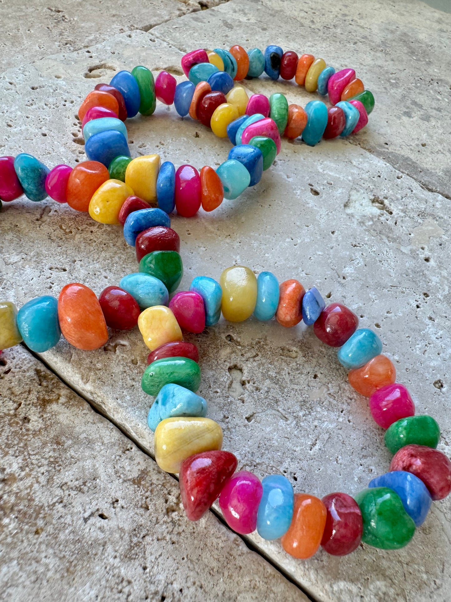 Rainbow Jade Stretch Bracelets