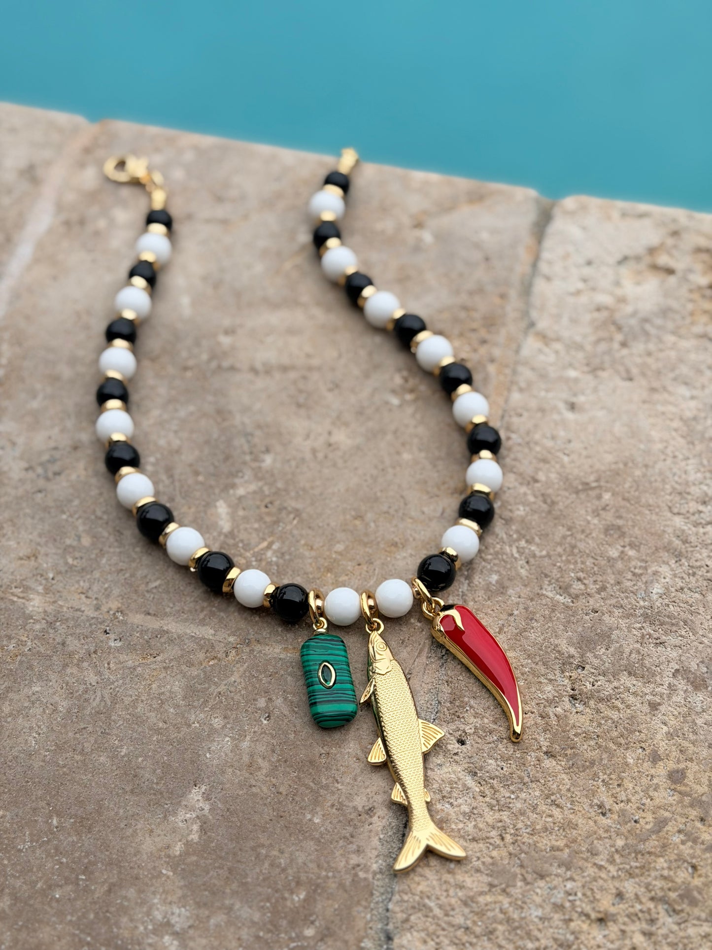 Black & White Fish Necklace