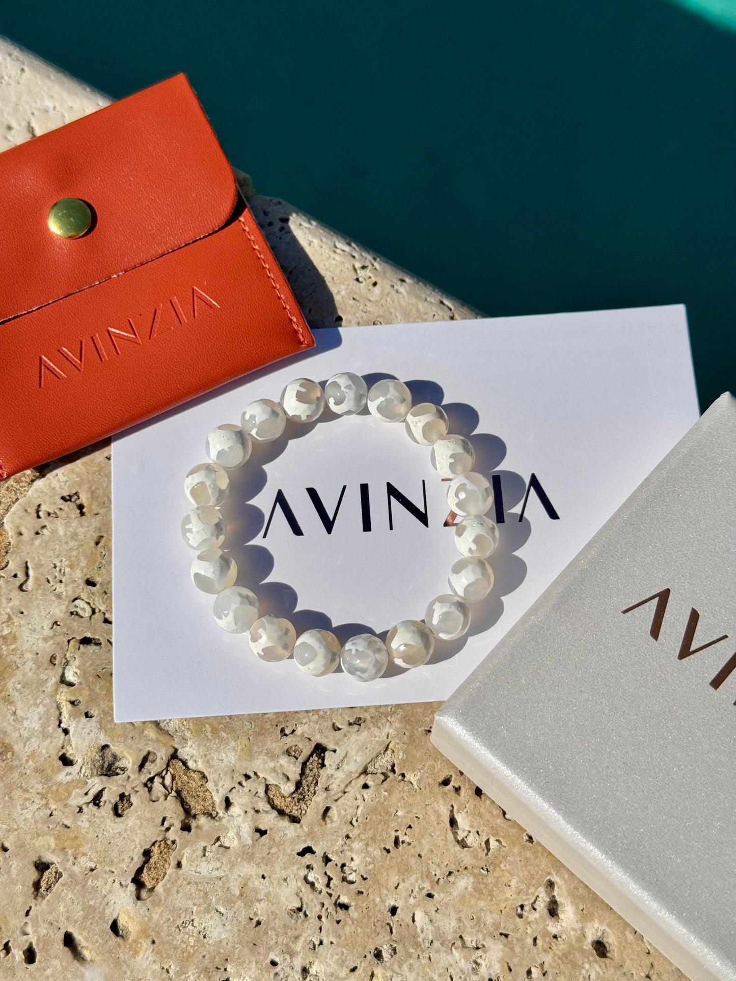 White Crackle Agate Bracelet