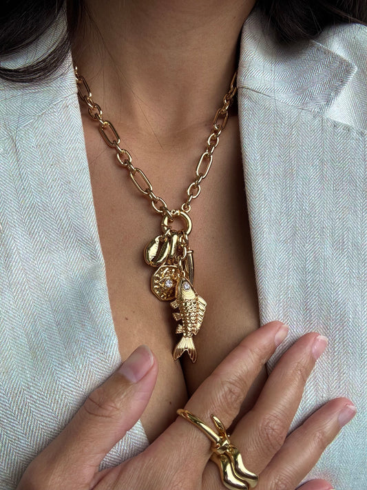 Cluster Fish Charm Necklace