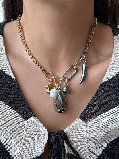 Multi Charms Lariat Necklace