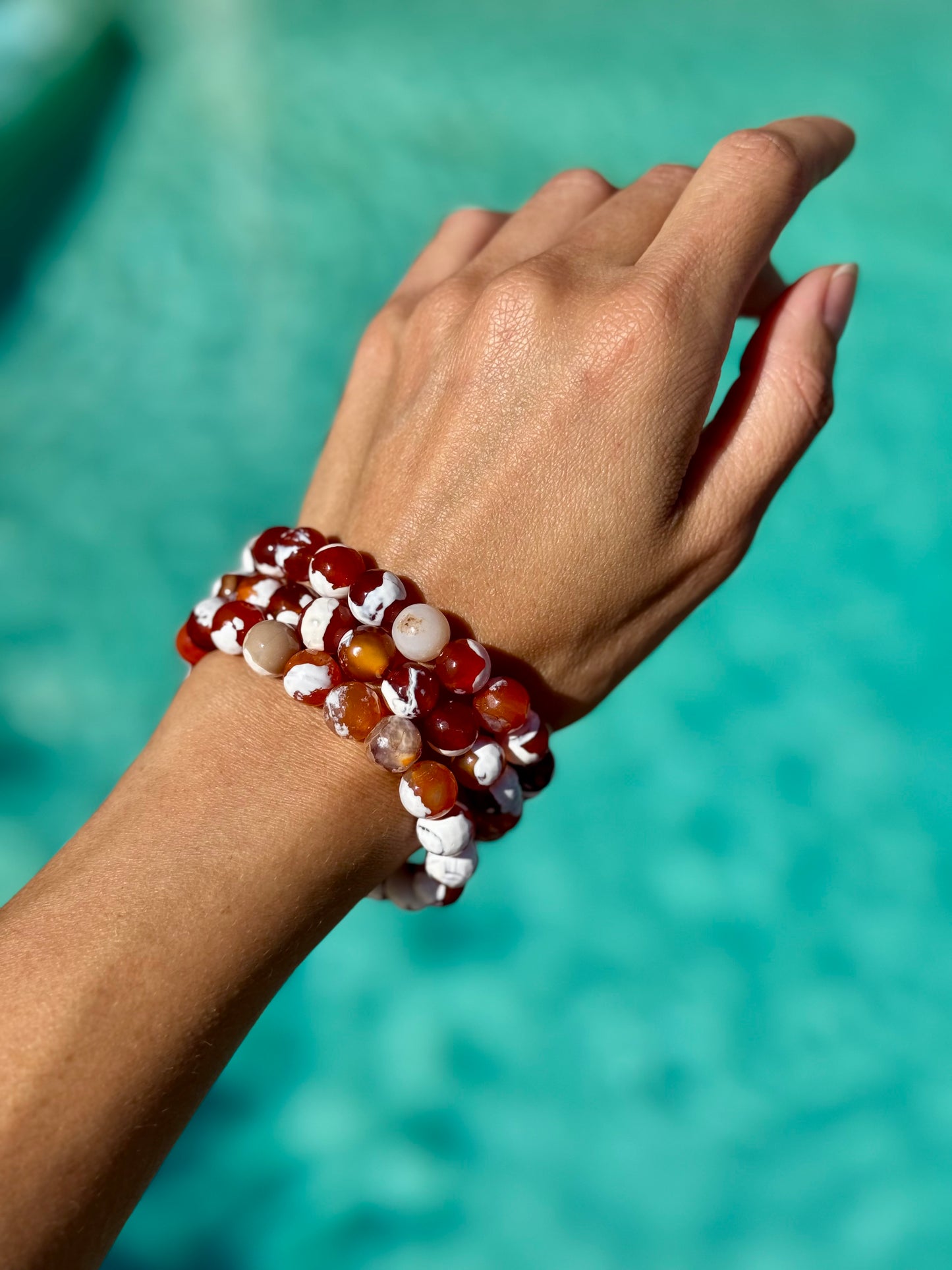 Natural Fire Crackle Agate Bracelet