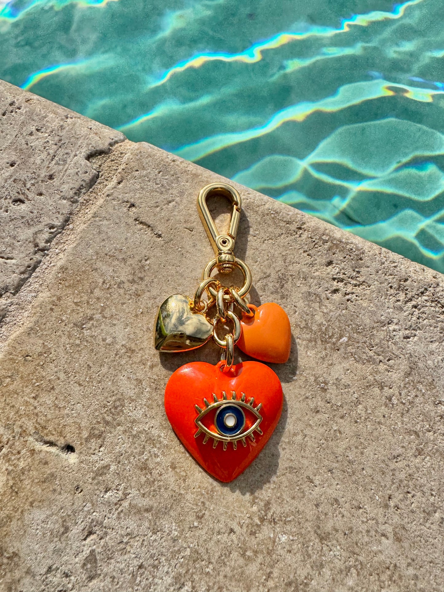 Evil Eye Heart Bag Charm