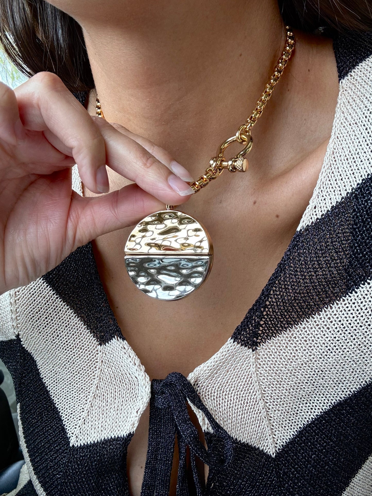 Hammered Medallion Necklace