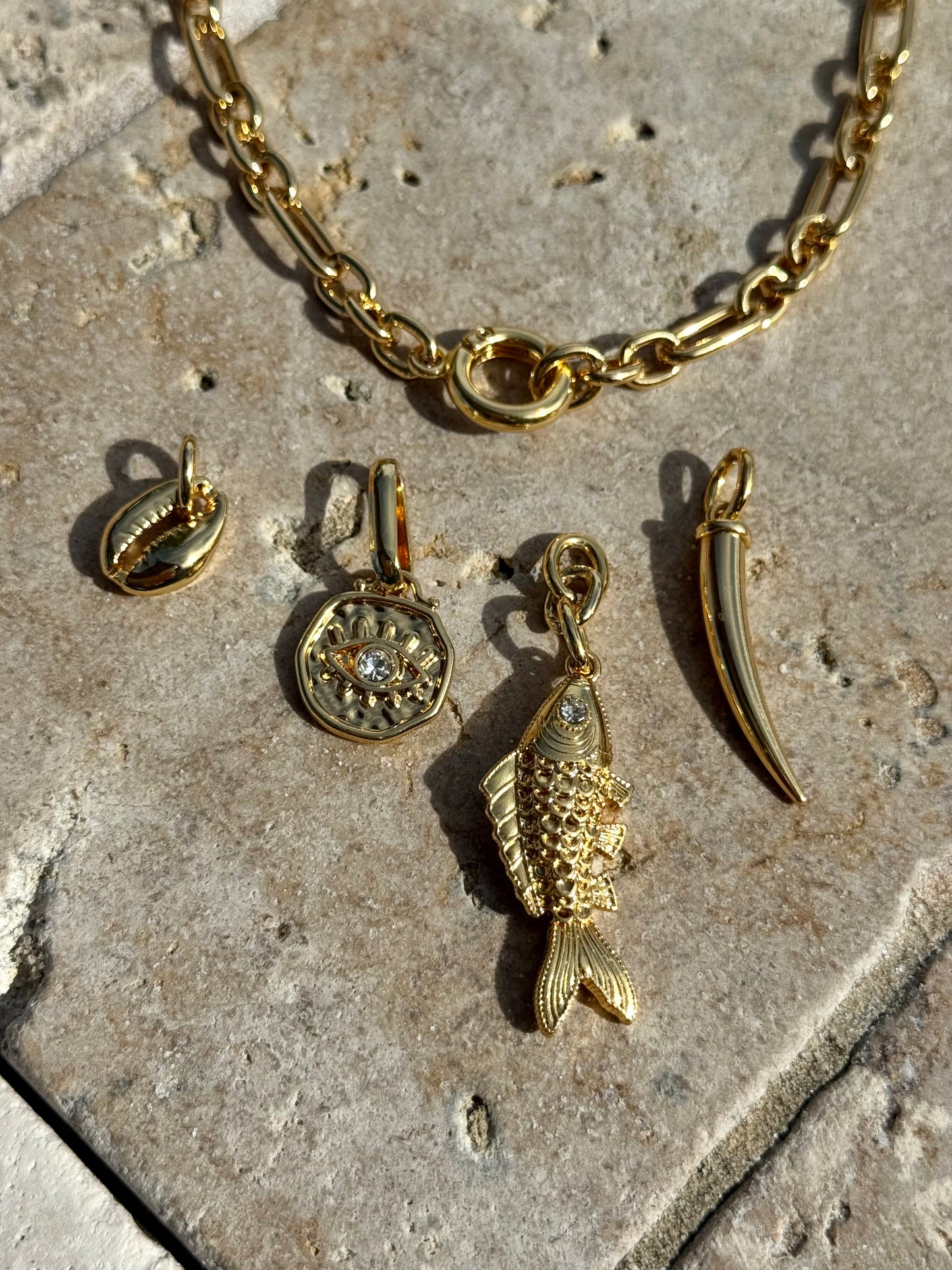 Cluster Fish Charm Necklace