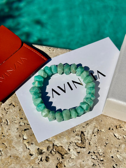 Amazonite bracelet for layering – handmade by AVINZIA