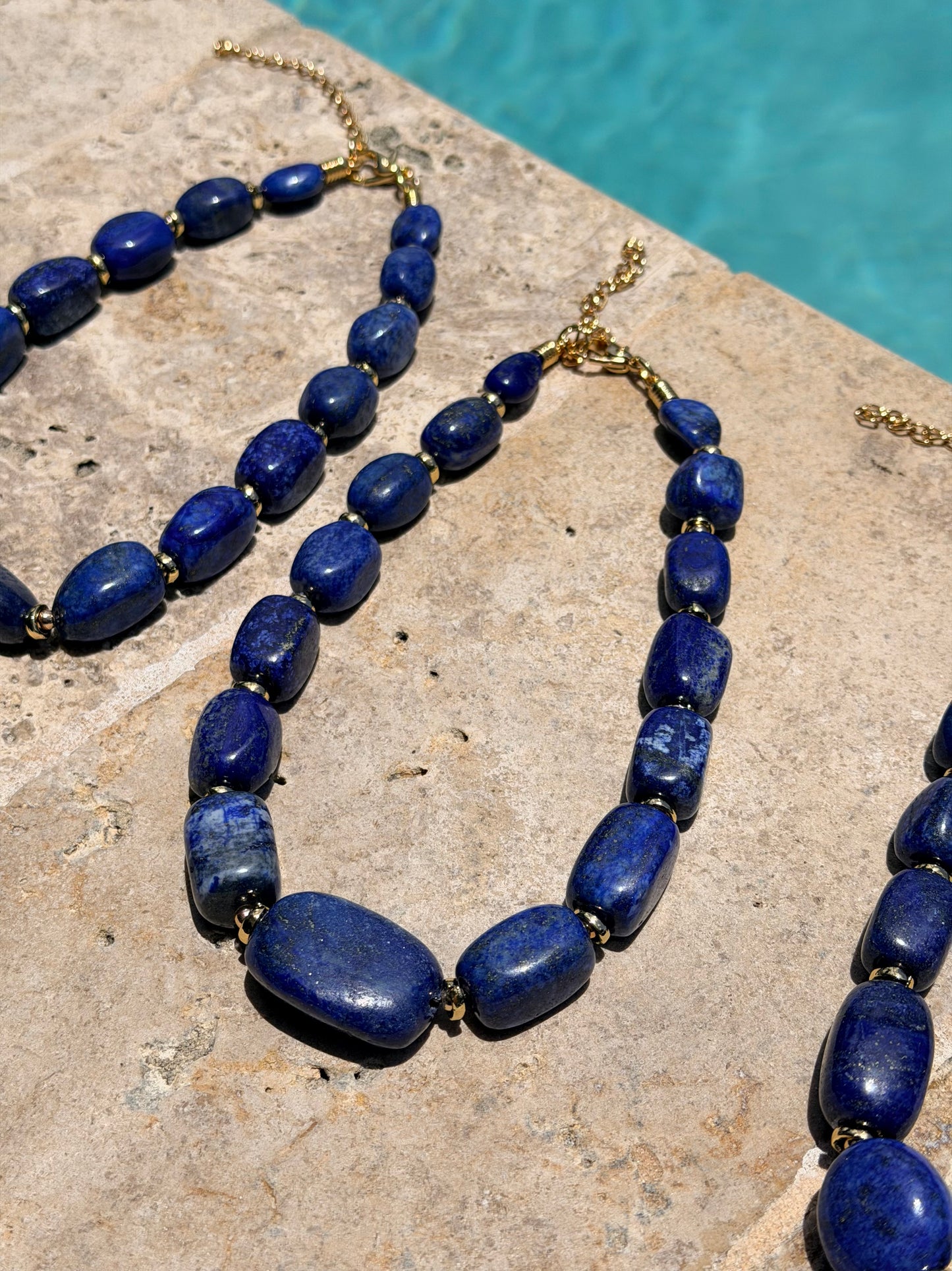 Natural Tumbled Lapis Lazuli Necklace