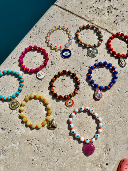 Colorful gemstone bead arm candy bracelet — gift-ready handmade jewelry by AVINZIA