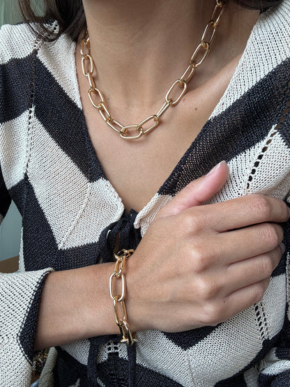 Link Chain Bracelet & Necklace Set