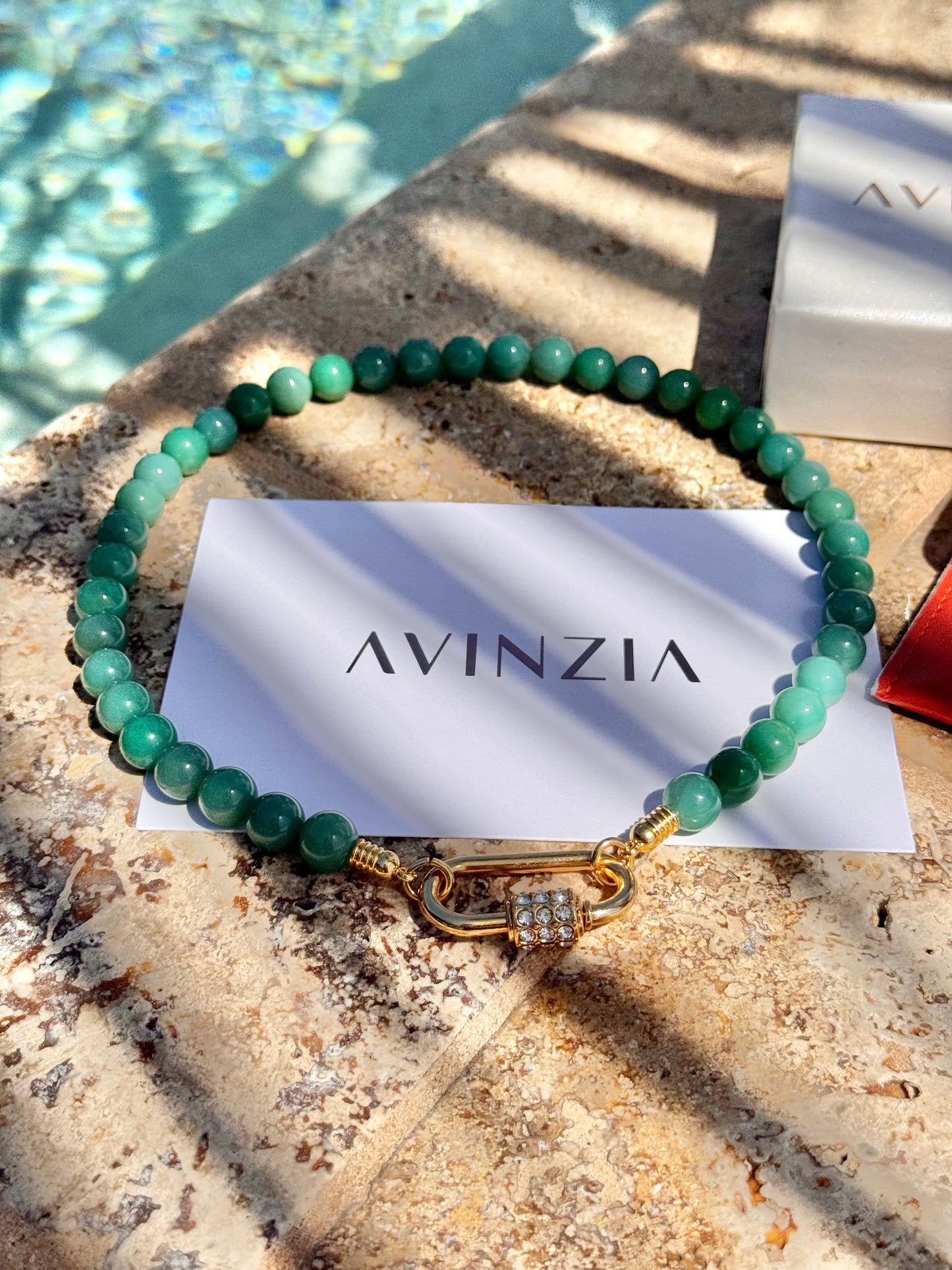 10mm Natural Green Onyx Necklace