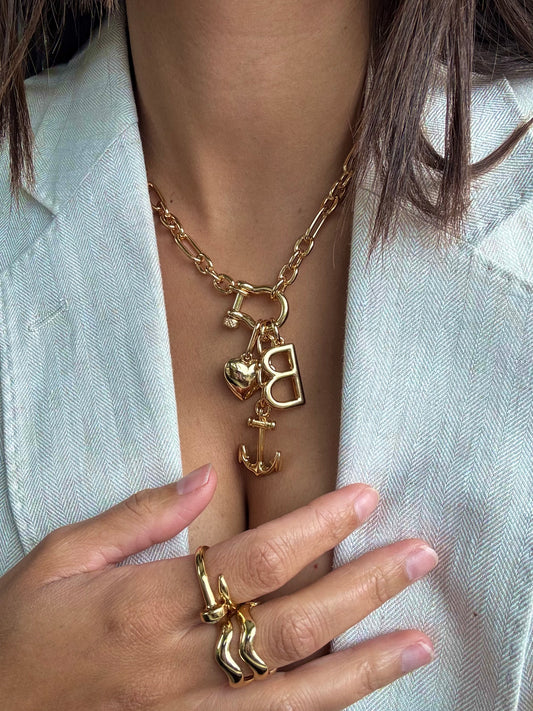 Anchor Initial Necklace