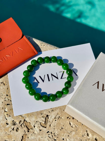 Emerald green jade bracelet, natural elegance – AVINZIA Florida