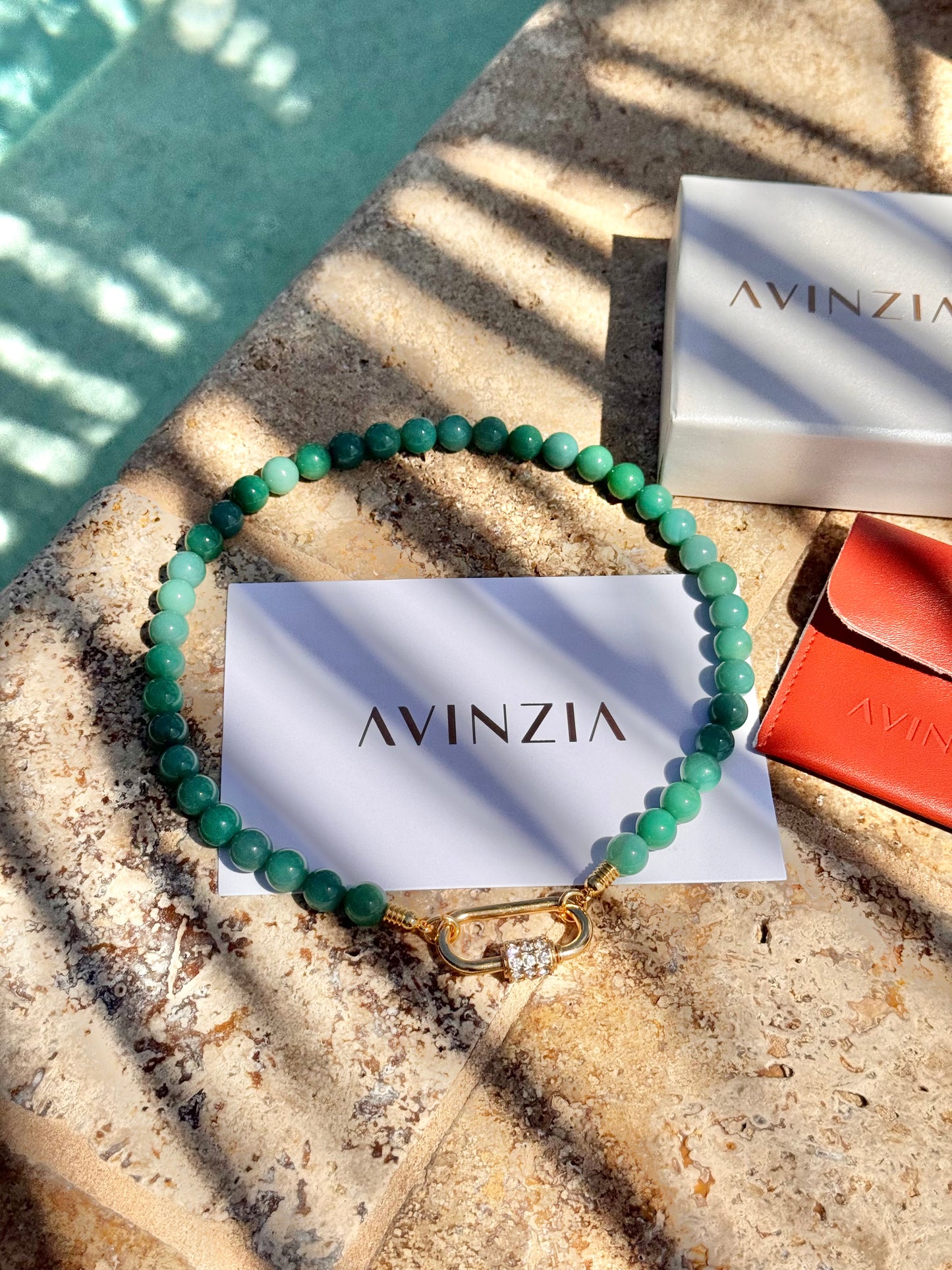 10mm Natural Green Onyx Necklace