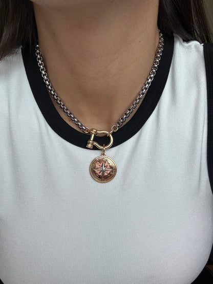 Compass Horseshoe Necklace