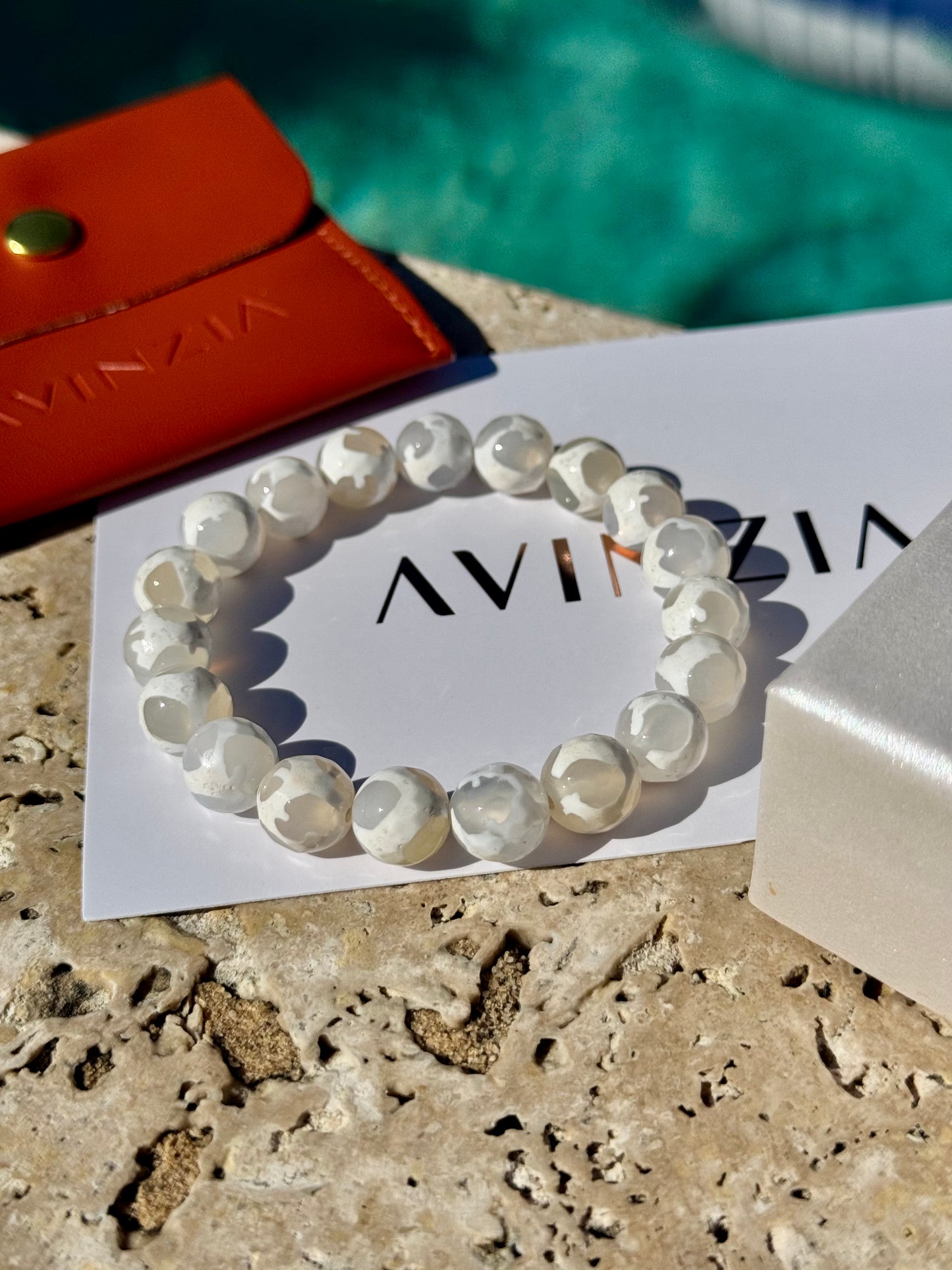 White Crackle Agate Bracelet