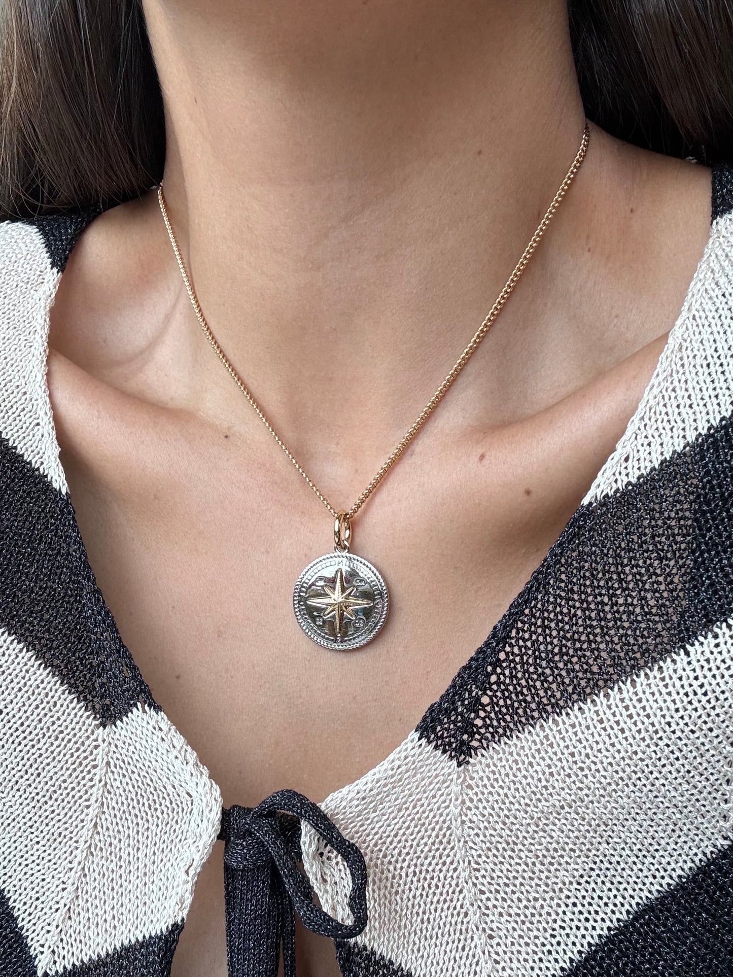 Silver Compass Necklace