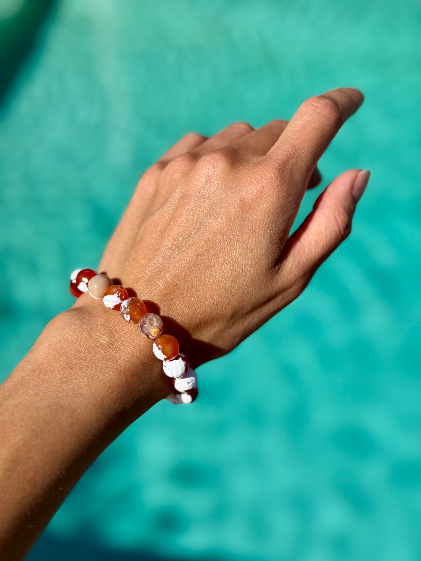 Natural Fire Crackle Agate Bracelet