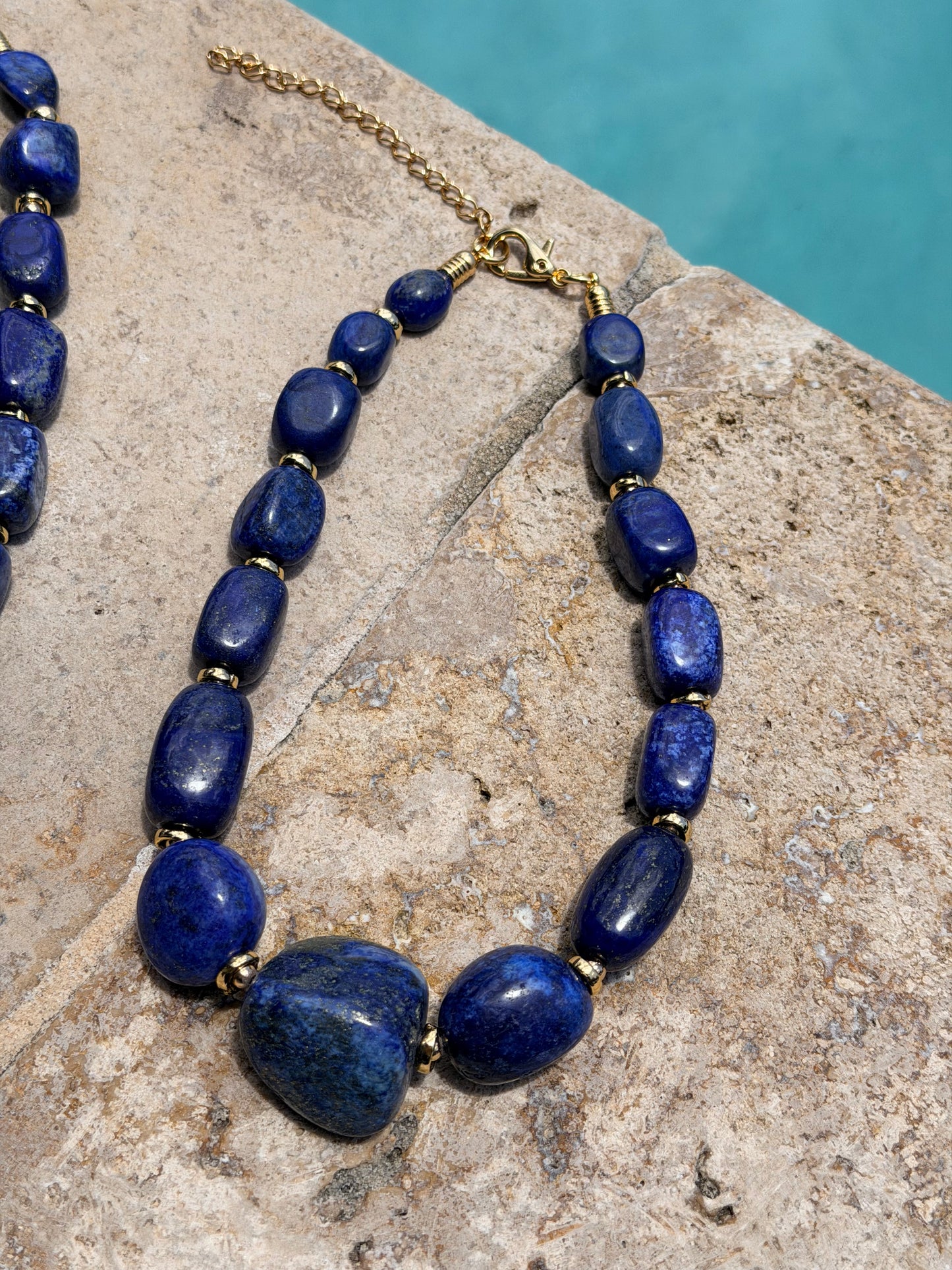 Natural Tumbled Lapis Lazuli Necklace