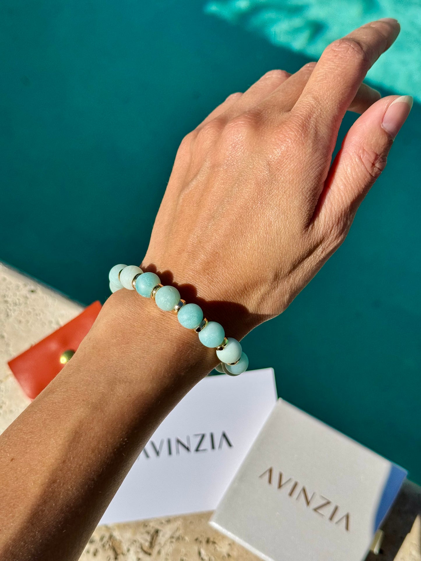 Frosted Amazonite Gold Links Bracelet