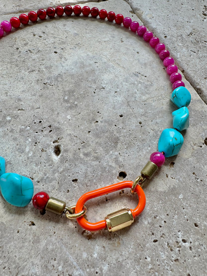 Boho beaded necklace by AVINZIA — handmade coastal jewelry