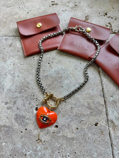 Evil Eye Necklace Mixed Metals