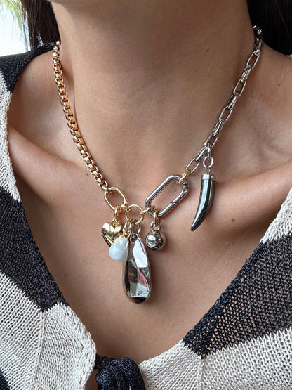 Multi Charms Lariat Necklace