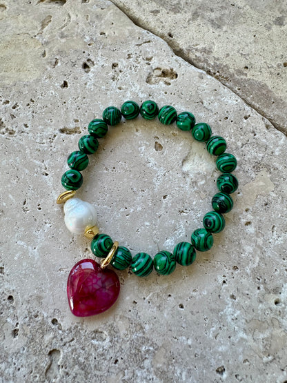 Custom gemstone charm bracelet with choice of stones by AVINZIA
