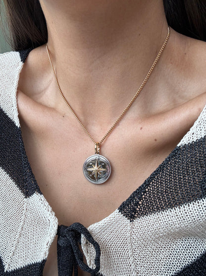Silver Compass Necklace
