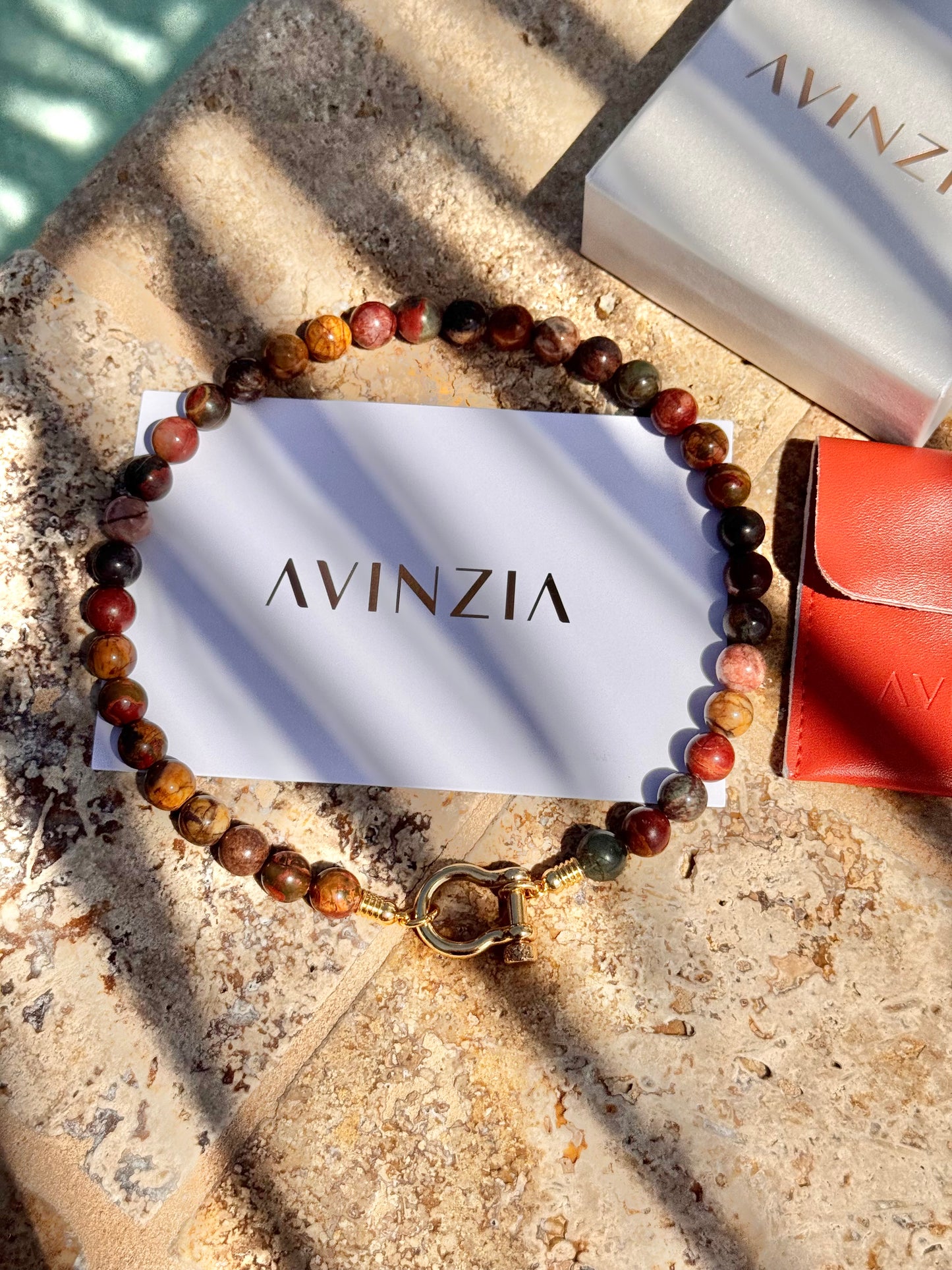 10mm Jasper Picasso Necklace