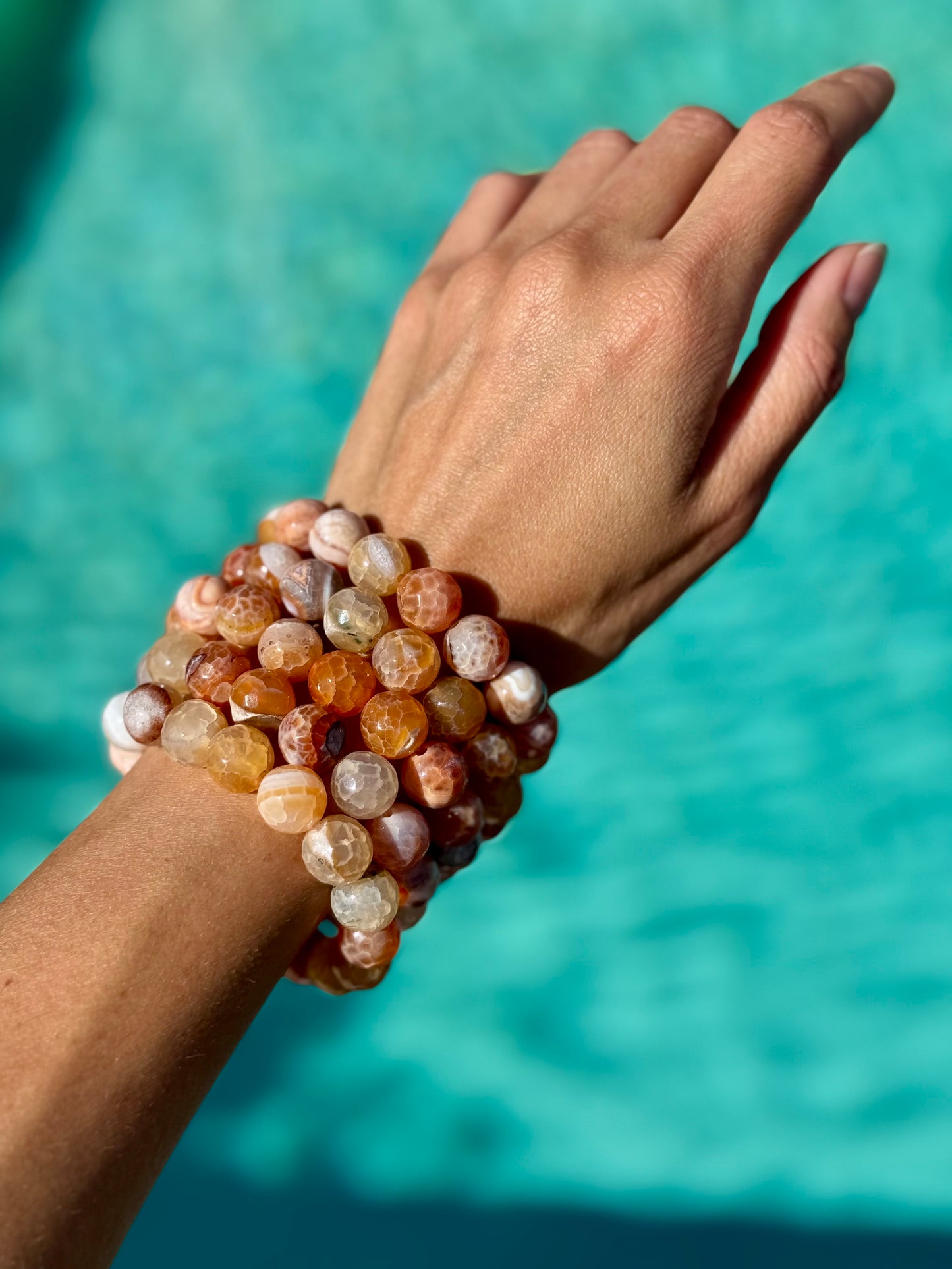 Faceted Crackle Agate Bracelet