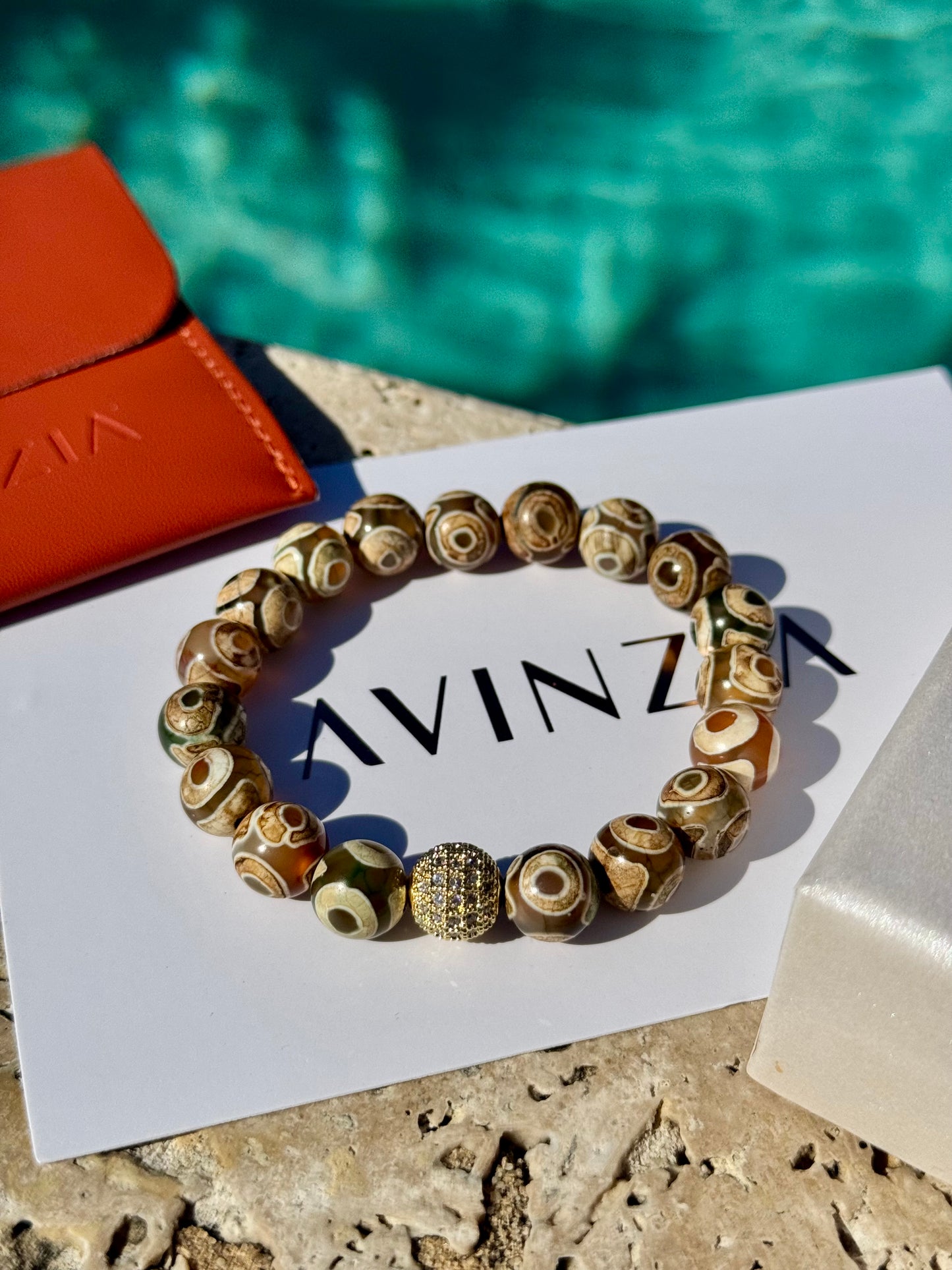 Tibetan Fern Eye Agate Bracelet