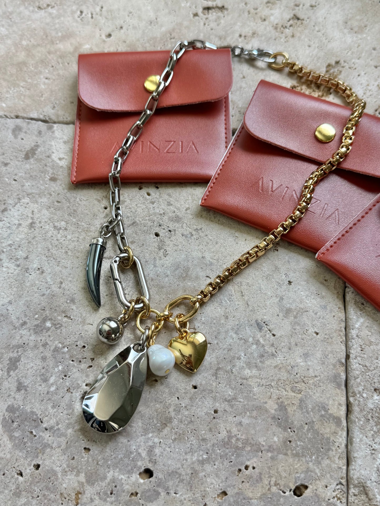 Multi Charms Lariat Necklace