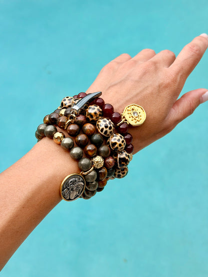 Picasso jasper and tiger eye bracelet options by AVINZIA