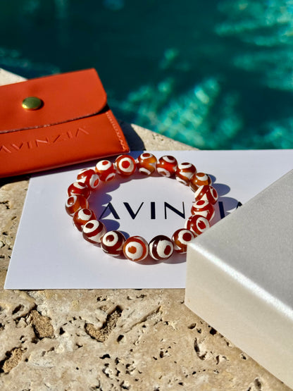 Brown Tibetan agate bracelet with natural eye patterns – AVINZIA