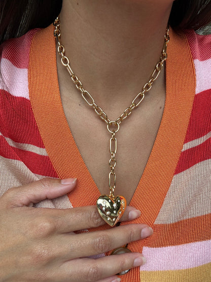 Starburst lariat Y necklace with gold finish — handmade in Florida by AVINZIA