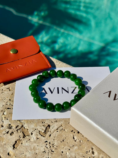 Handmade green jade bead bracelet – AVINZIA